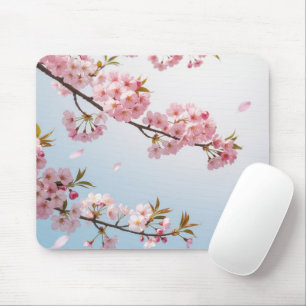 Japanese Sakura Blossom Branch Floral Mouse Pad