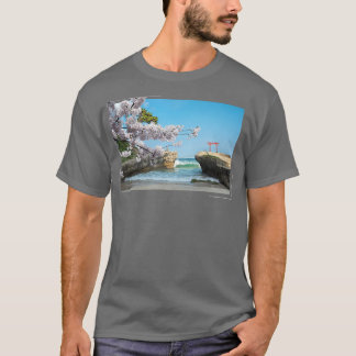 Japanese Sakura Cherry Blossom Tree Beach  T-Shirt