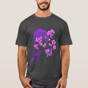 Japanese Sakura Cherry Blossoms Vaporwave Synthwav T-Shirt