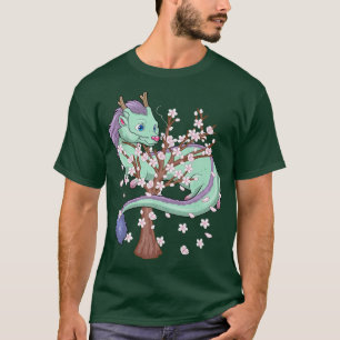 Japanese Sakura Dragon Cherry Blossom Sakura Flowe T-Shirt