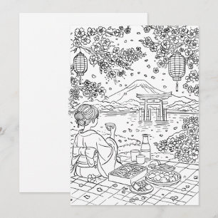 Japanese Sakura Festival Greeting Card