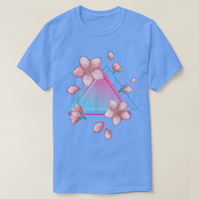 Japanese Sakura Flower Retro Art Vaporwave Cherry  T-Shirt (Design Front)