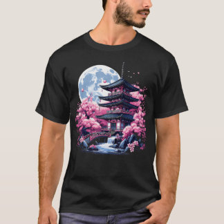 Japanese Sakura Garden Geisha Mount Fuji Cherry Bl T-Shirt