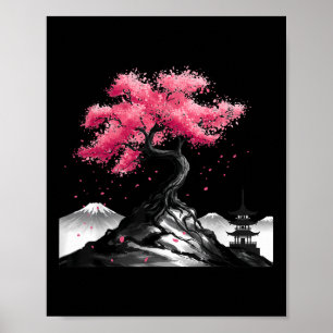 Japanese Sakura Garden Japan Mount Fuji Cherry Blo Poster