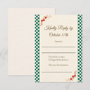 Japanese Sakura Ichimatsu RSVP Card