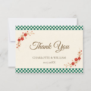 Japanese Sakura Ichimatsu Thank You Card