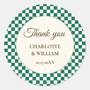 Japanese Sakura Ichimatsu Thank You Sticker