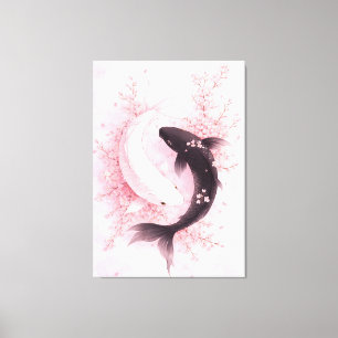 Japanese Sakura Koi Canvas Print
