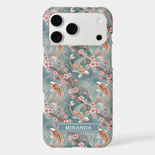 Japanese Sakura Koi Fish Pattern Monogrammed