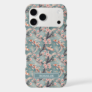 Japanese Sakura Koi Fish Print Monogrammed