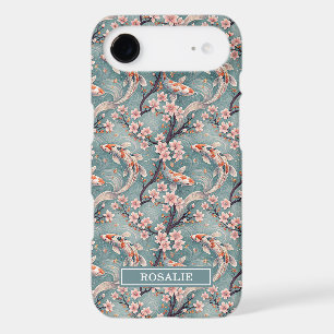 Japanese Sakura Koi Fish Print Monogrammed