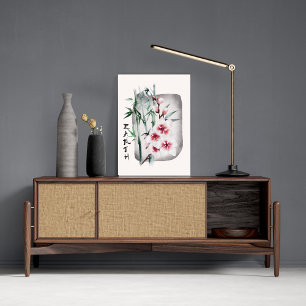 Japanese Sakura Pink Cherry Blossoms Nature Earth  Poster