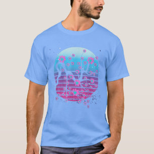 Japanese Sakura Retro Flower Vaporwave Cherry Blos T-Shirt