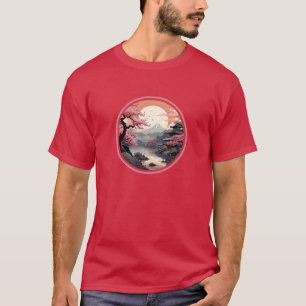 Japanese Sakura Scenery Ukiyo-e Style T-Shirt
