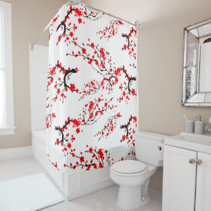 Japanese,Sakura tree,cherry blossom,floral art Shower Curtain