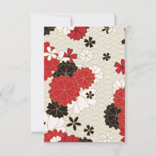 Japanese Sakura Vintage Floral Pattern Thank You Card