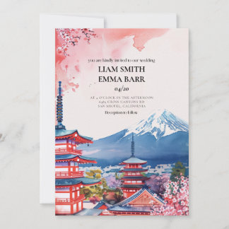 Japanese Sakura Wedding Invitation