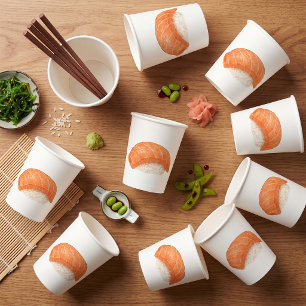 Japanese Salmon Sushi Nigiri Foodie Paper Cups