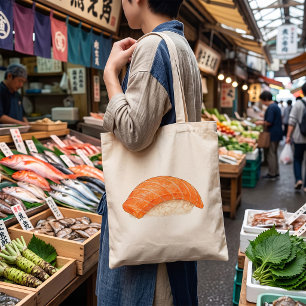 Japanese Salmon Sushi Nigiri Foodie Tote Bag