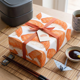 Japanese Salmon Sushi Nigiri Foodie Wrapping Paper