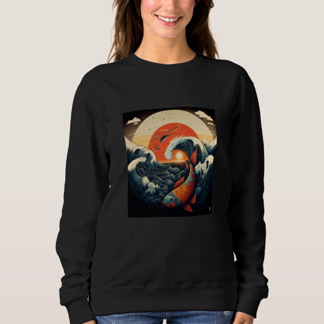 Japanese Samurai Aesthetic Koi Fish  1 Sweatshirt (Front)