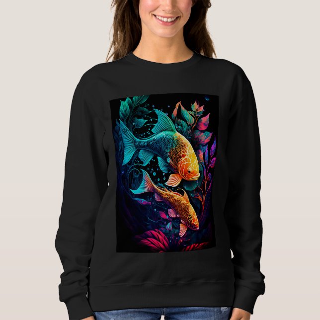 Japanese Samurai Aesthetic Koi Fish  4 Sweatshirt (Front)
