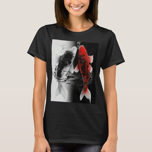 Japanese Samurai Aesthetic Koi Fish T-Shirt (Front)