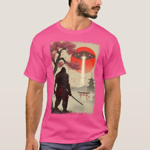 Japanese Samurai Bigfoot Ufo Ukiyo-E Katana Vintag T-Shirt