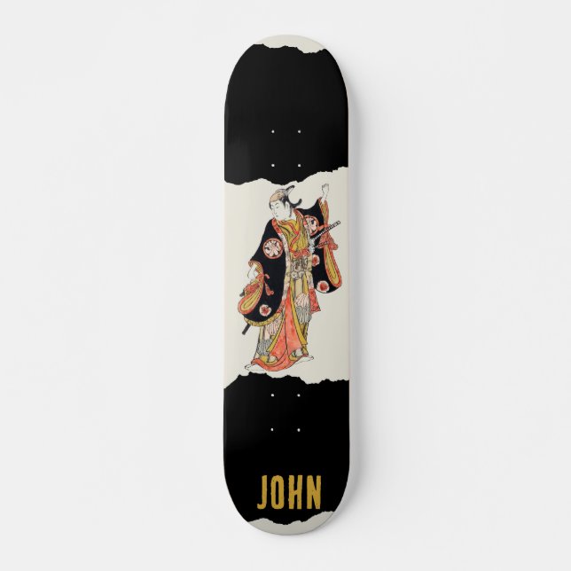 Japanese  Samurai Black Skateboard (Front)