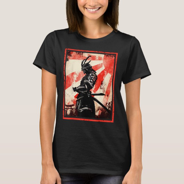 Japanese Samurai Bushido Ronin Rising Sun Katana S T-Shirt (Front)