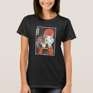 Japanese Samurai Cat Japan Aesthetic Sun Flag Japa T-Shirt
