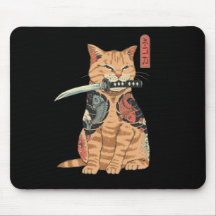 Japanese Samurai Cat Mouse bad Pad