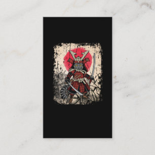 Japanese Samurai Cat Sword Fighter Business Card