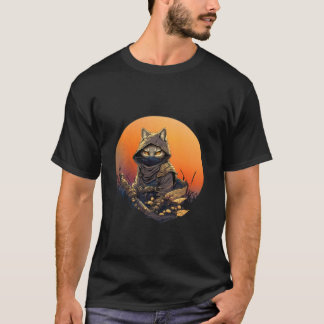 Japanese samurai cat tattoo kawaii ninja cat Long  T-Shirt
