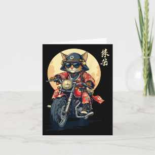Japanese Samurai Cat Warrior Cat Tattoo Kawaii Nin Card