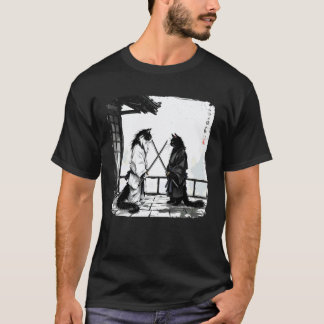 Japanese Samurai Cats Fighting Vintage Ukiyo-e War T-Shirt