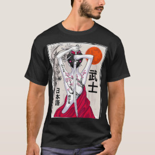 Japanese Samurai Culture Scenery Vintage Sakura T-Shirt