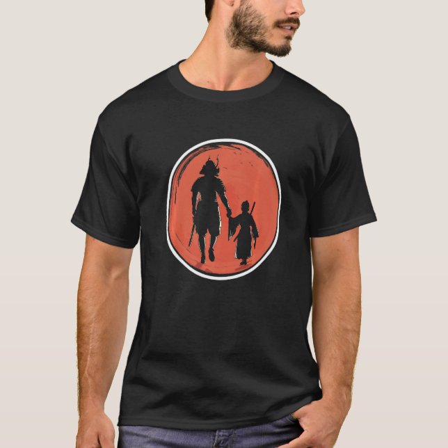 Japanese Samurai Dad & Son Japanese Sun Japan T-Shirt (Front)