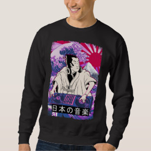 Japanese Samurai DJ Warrior Vintage Disc Jockey Sweatshirt