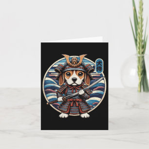 Japanese Samurai Dog Tattoo, Beagle Kawaii Ninja  Card