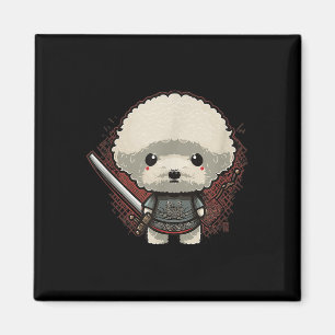 Japanese Samurai Dog Tattoo, Vintage Kawaii Ninja  Magnet