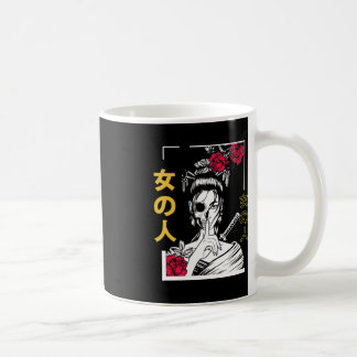 Japanese Samurai Floral Warrior Geisha Woman Tokyo Coffee Mug