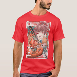 Japanese Samurai Fo Girl Anime Otaku Woman T-Shirt