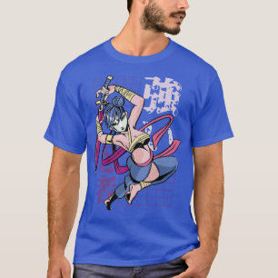 Japanese Samurai Girl and Vintage Sakura  (2) T-Shirt