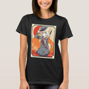 Japanese Samurai Girl Policewoman Cat Ears Katana  T-Shirt