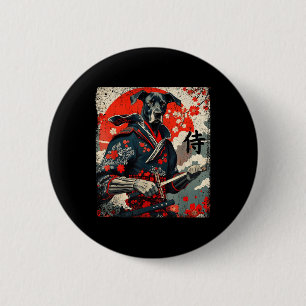 Japanese Samurai Great Dane Tattoo Kawaii Ukiyo-e  6 Cm Round Badge