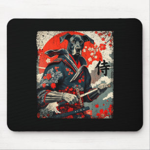Japanese Samurai Great Dane Tattoo Kawaii Ukiyo-e  Mouse Pad