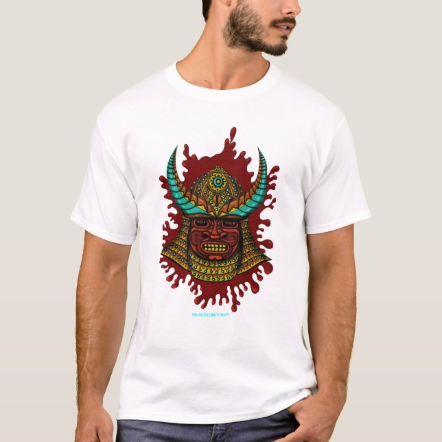 Japanese samurai helmet cool t-shirt design (Front)