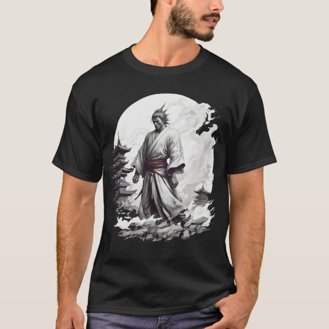 Japanese Samurai Illustration T-Shirt (Front)