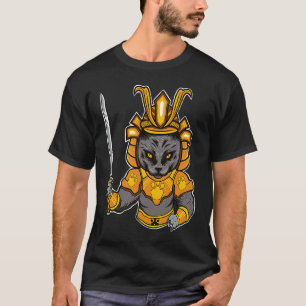 Japanese Samurai Katana Ninja Cat Sword Feline Oyo T-Shirt